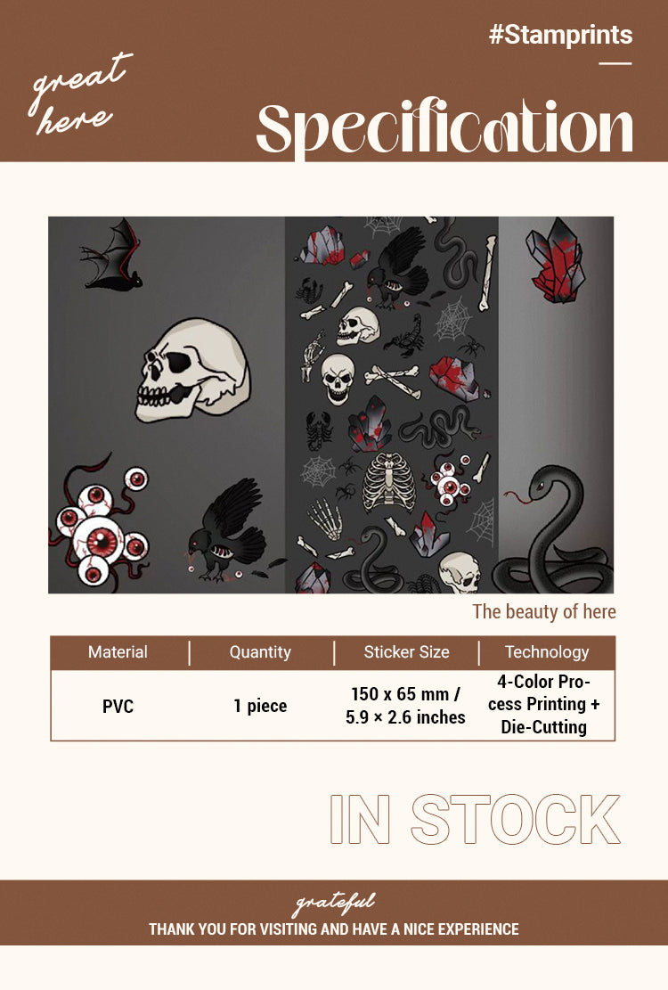 2Halloween Dark Funny Stickers-Skeleton Candle Ghost1
