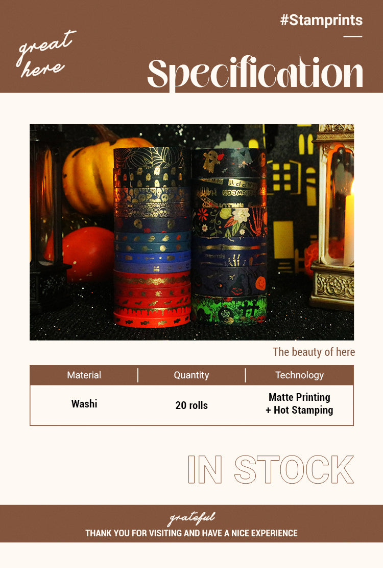 2Halloween Holiday Spooky Washi Tape Set