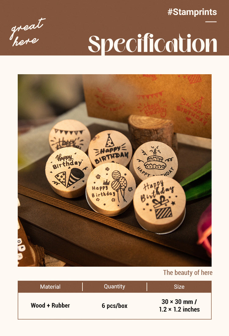 2Happy Birthday Wooden Rubber Stamps1