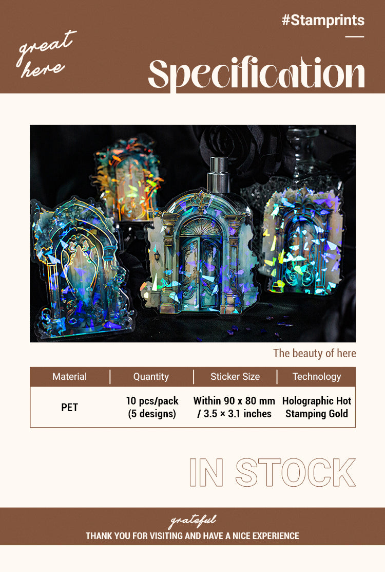2Holographic Hot Stamping Gold PET Stickers - Butterflies, Gems, Wings, Doors, Table Lamps1
