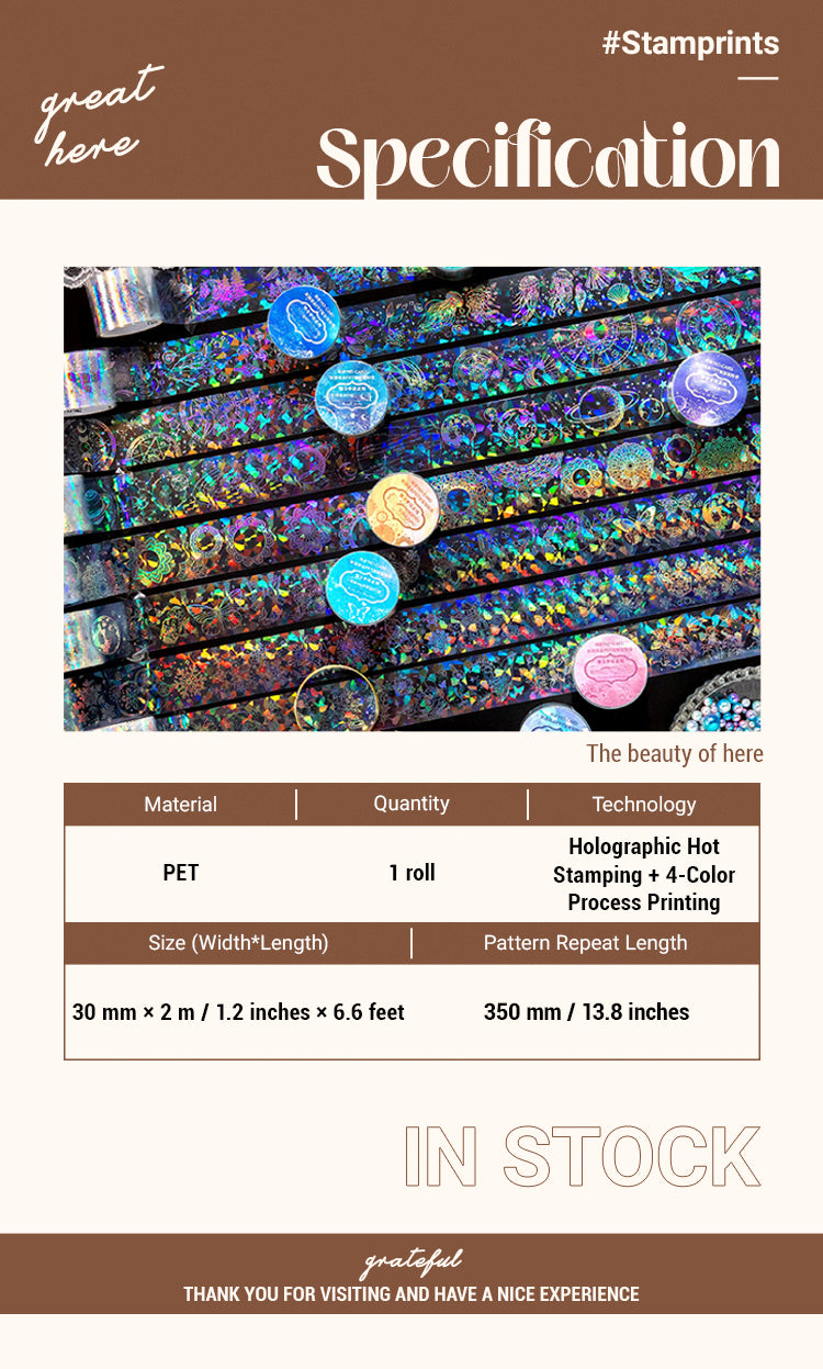 2Iridescent Dreamland PET Decorative Tape