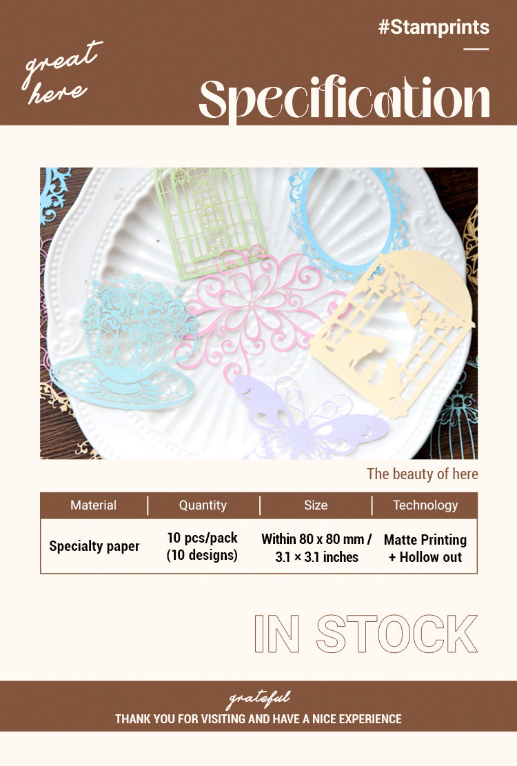 2Lace Collection Hollow Lace Paper - Frames, Butterflies, Bird Cages1