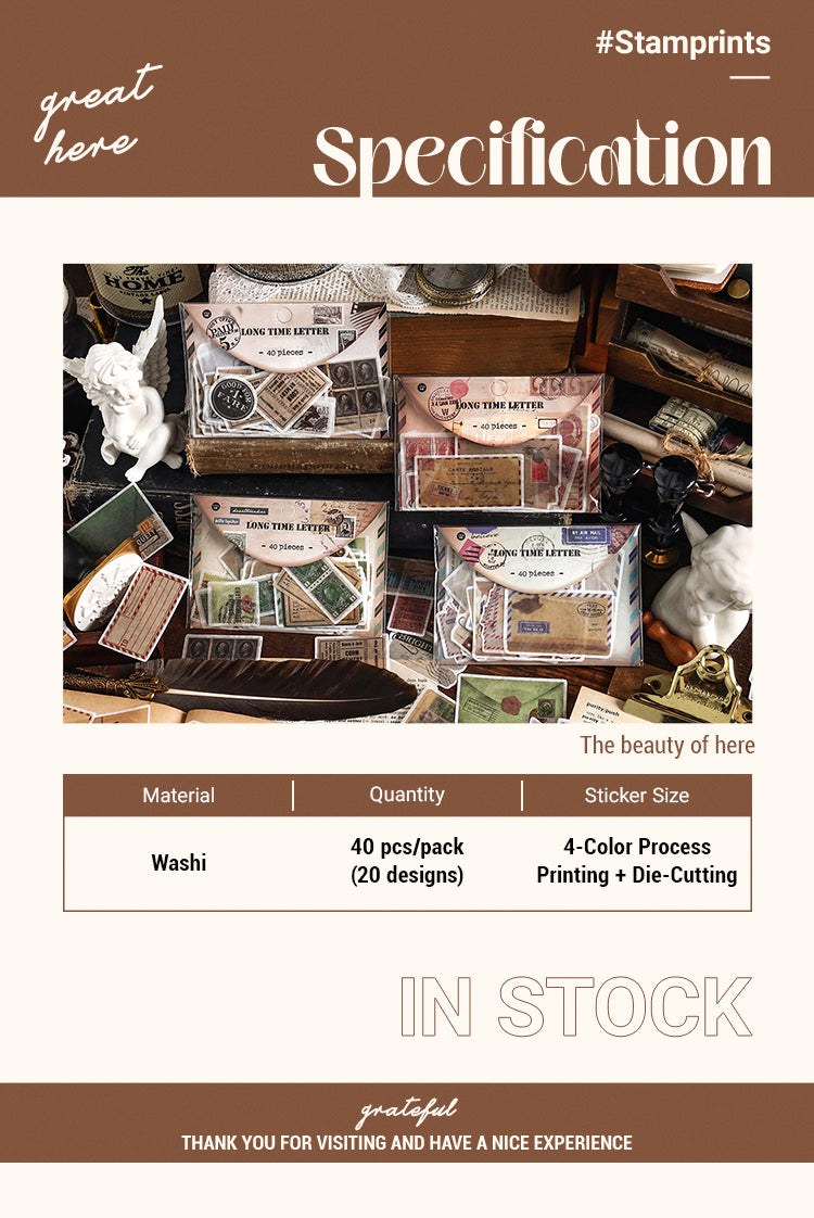 2Letter Washi Paper Decorative Sticker Pack-Label Bill Stamp1