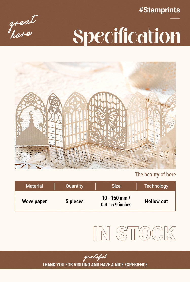 2Long Holiday Series Hollow Lace Jornal Border Decorative Paper