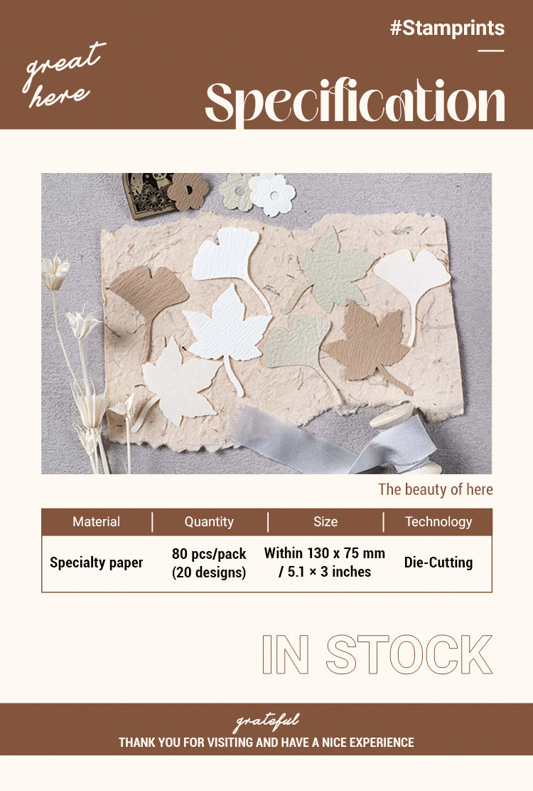 2Minimalist Handmade Scrapbok Paper - Butterfly, Bottle, Leaf, Window, Tag, Stamp1