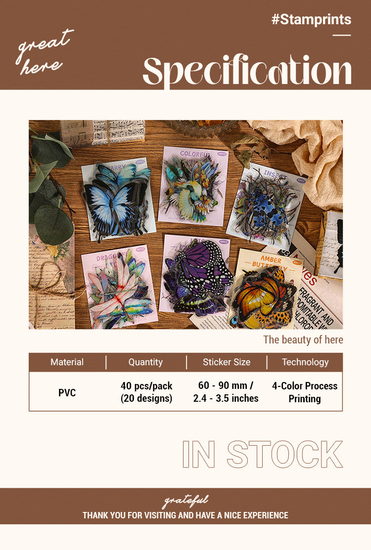 2Natural History Museum Insect and Plant PVC Stickers