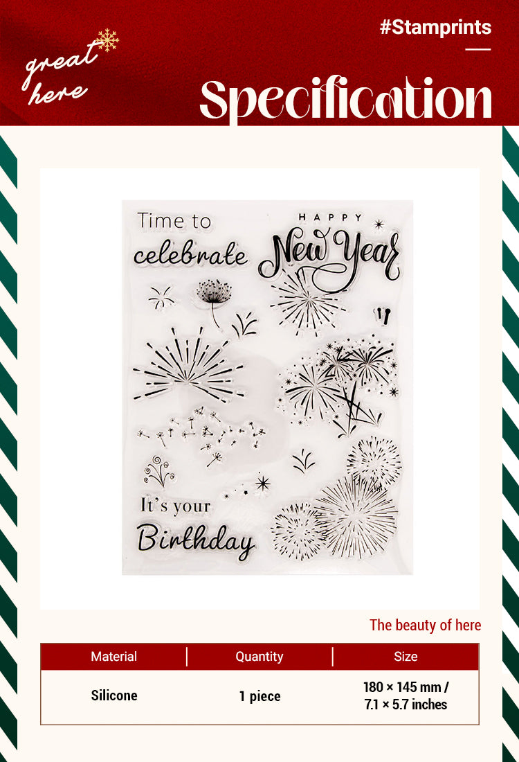 2New Year Fireworks Clear Silicone Stamp1