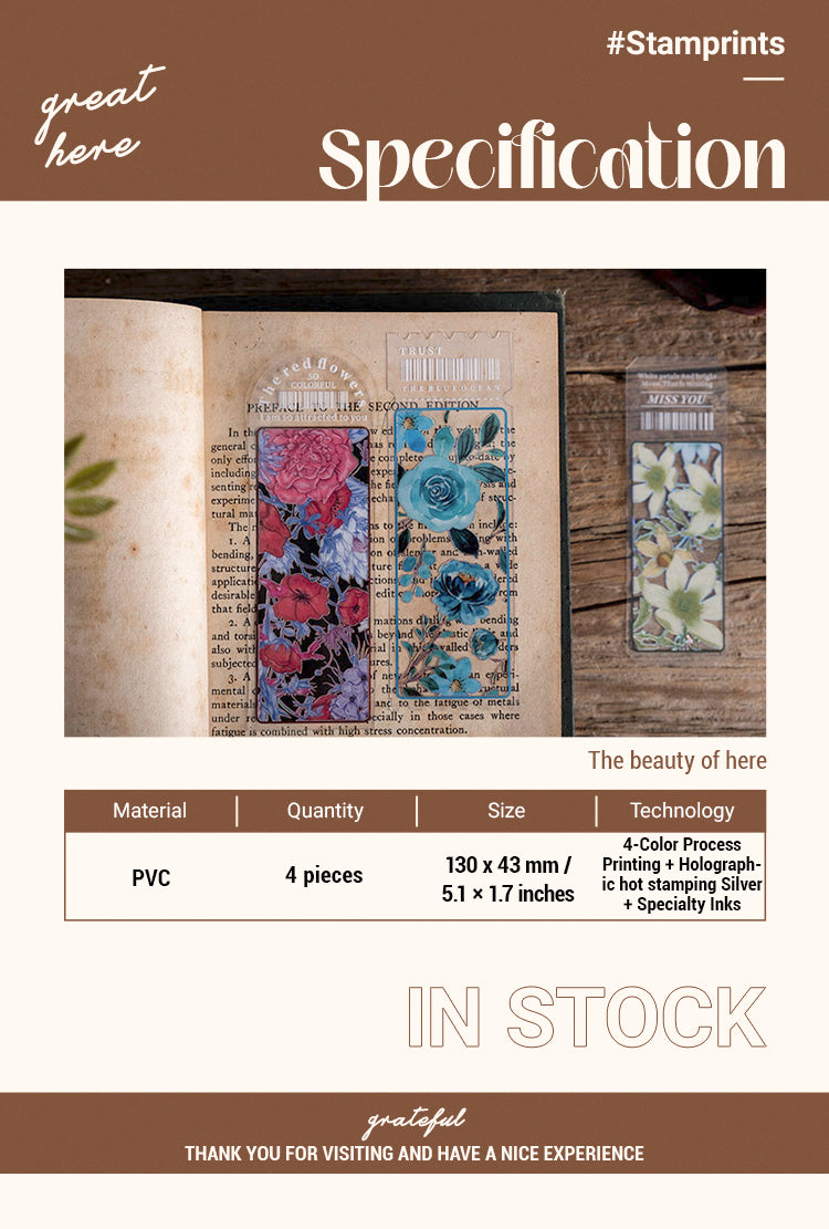 2One Page of Flowes Series Plant Bookmarks