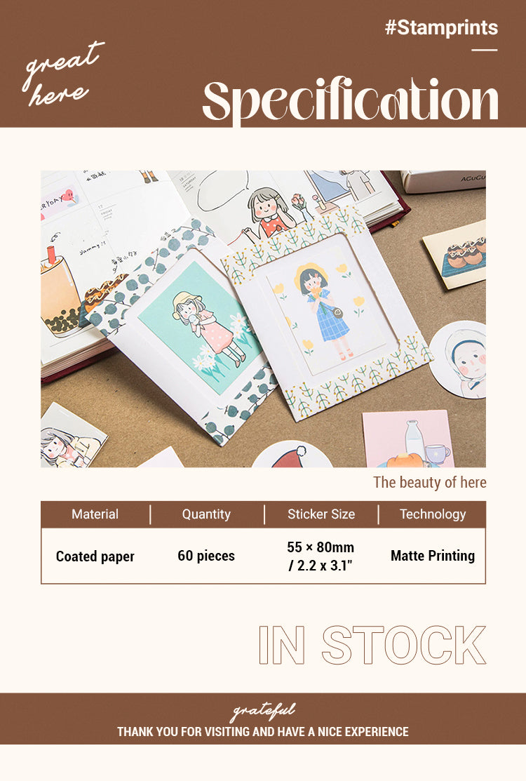 2People Coated Paper Stickers - Girl, Teen, Poster, Garden2