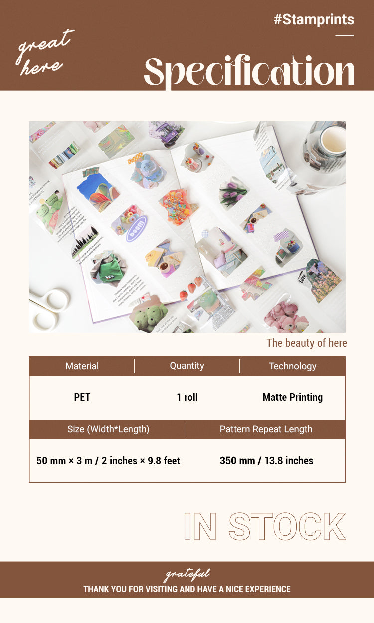2Photo and Text PET Tape for Coffee Travel Food