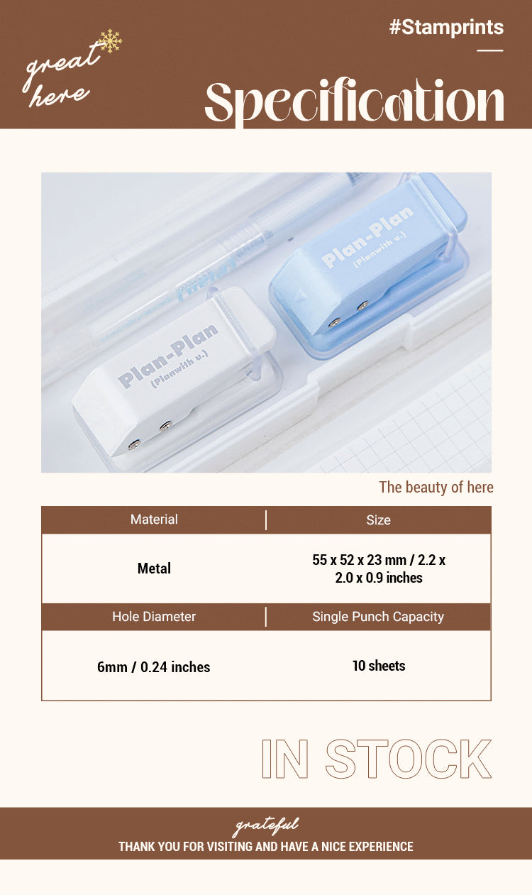 2Planner Tool - Single-Hole Notebook Punch1