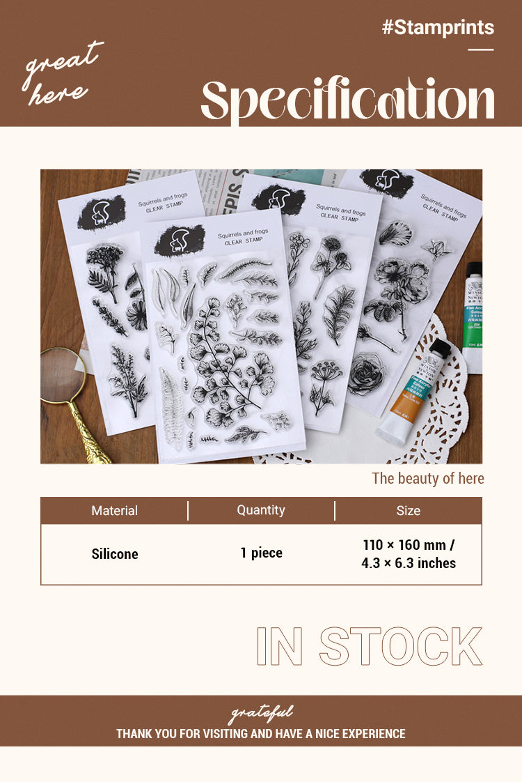 2Plant Transparent Silicone Stamp - Leaves, Fern, Vanilla1