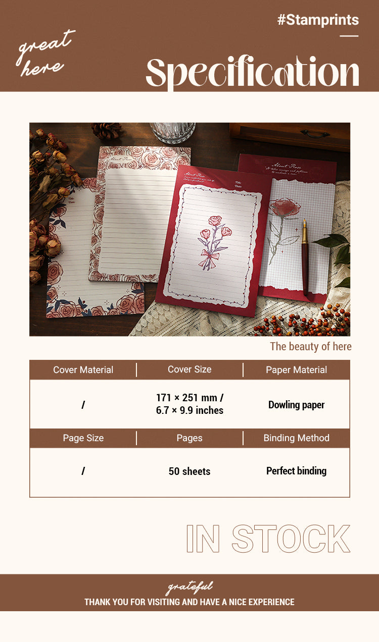 2Rose Patterned Lined Scratch Paper Notepad1