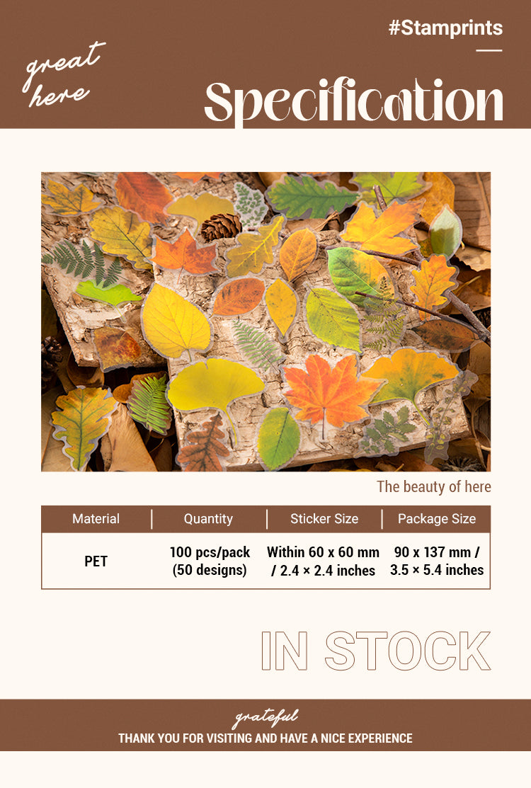 2Seasons of Leaves PET Decorative Stickers