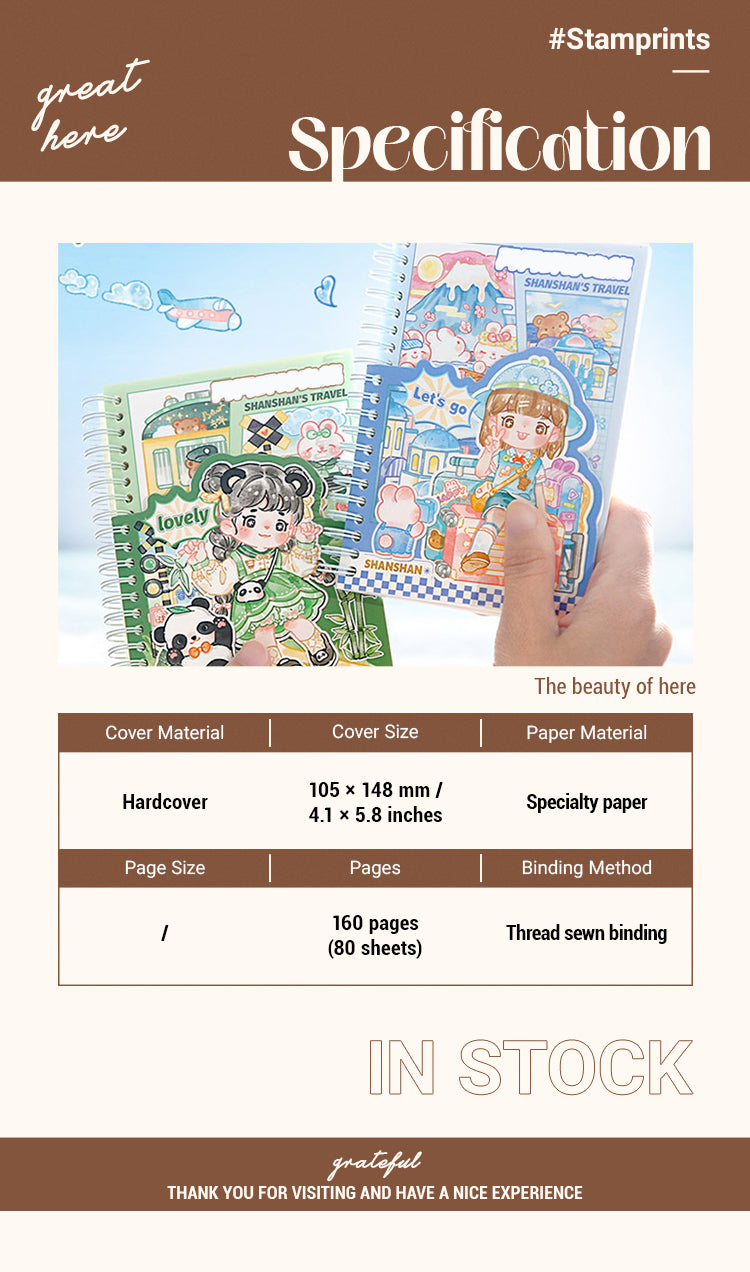 2ShanShan's Travel Series Kawaii Cartoon Journal Notebook1