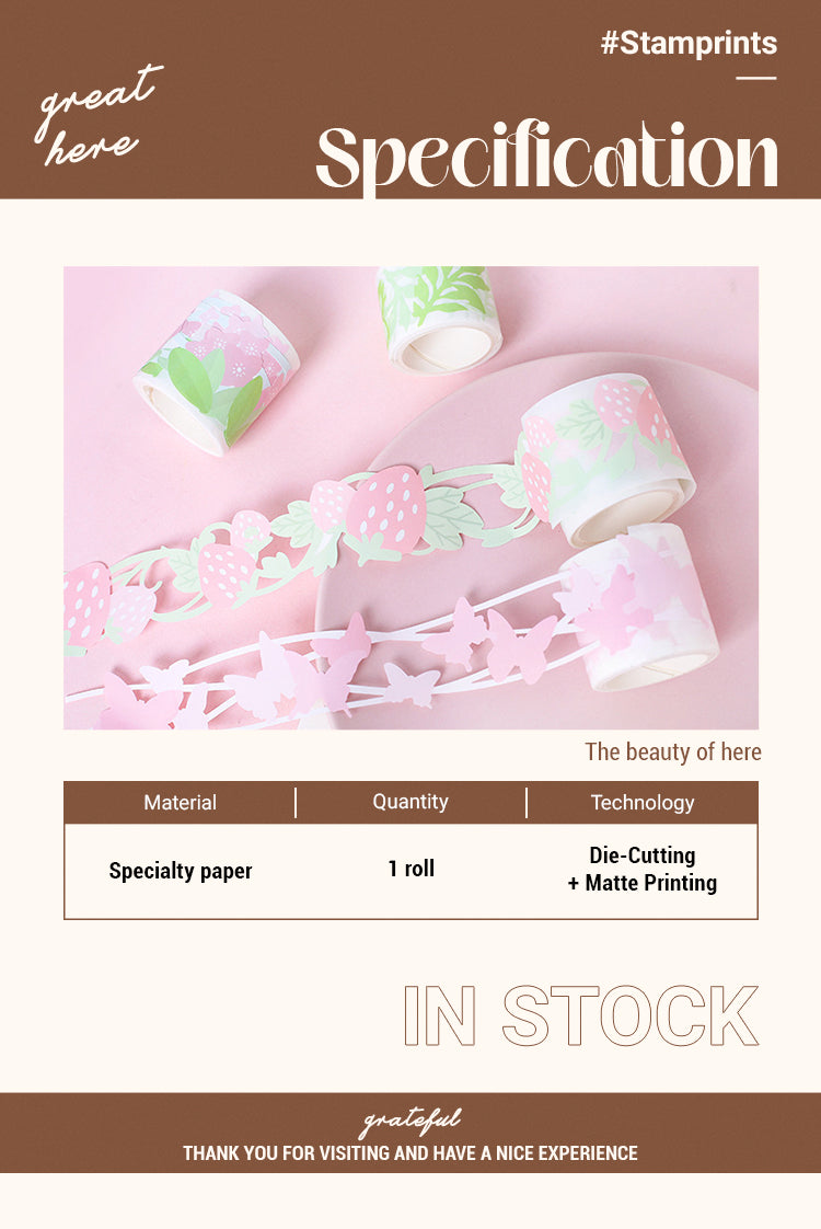 2Strawberry Plant Series Creative Adhesive Tape