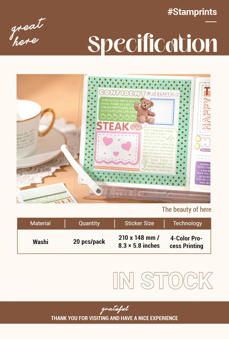 2Text Collection Decorative Washi Sticker Book-Numbers, Headlines, Sentences, Abstracts1