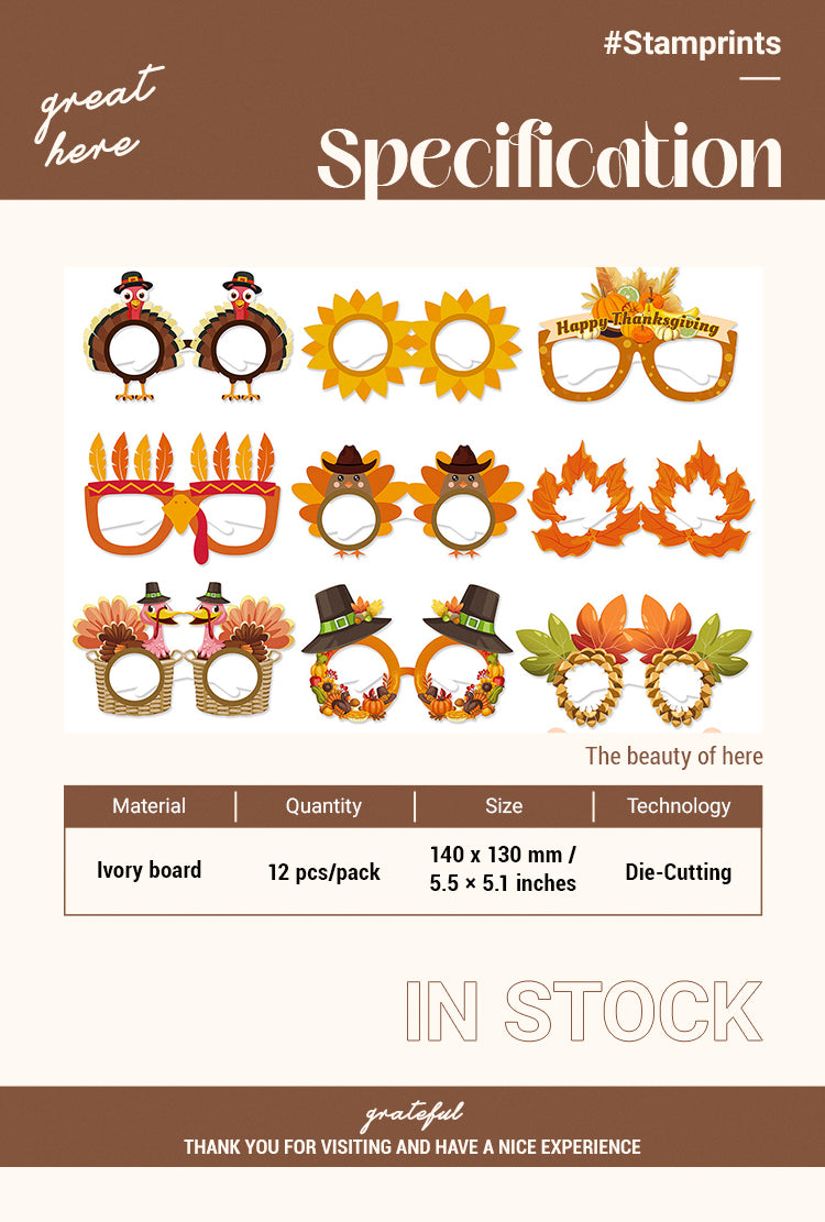 2Thanksgiving 3D Paper Glasses Material Pack1