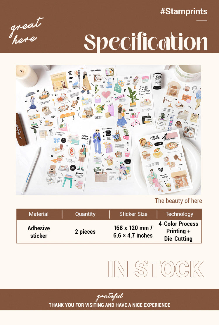 2Urban Girl Daily Life Sticker Sheet - Food, Characters, Everyday Items1