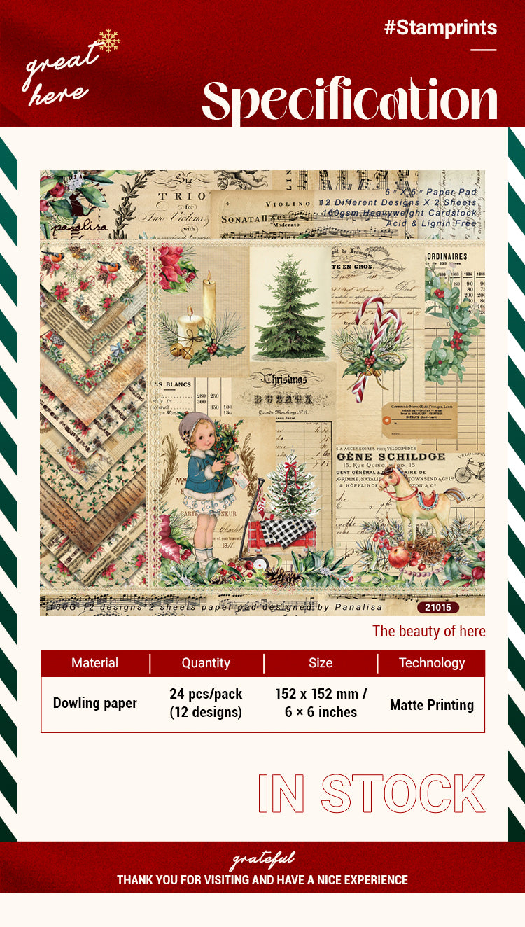 2Vintage Christmas Background Decorative Scrapbook Paper1