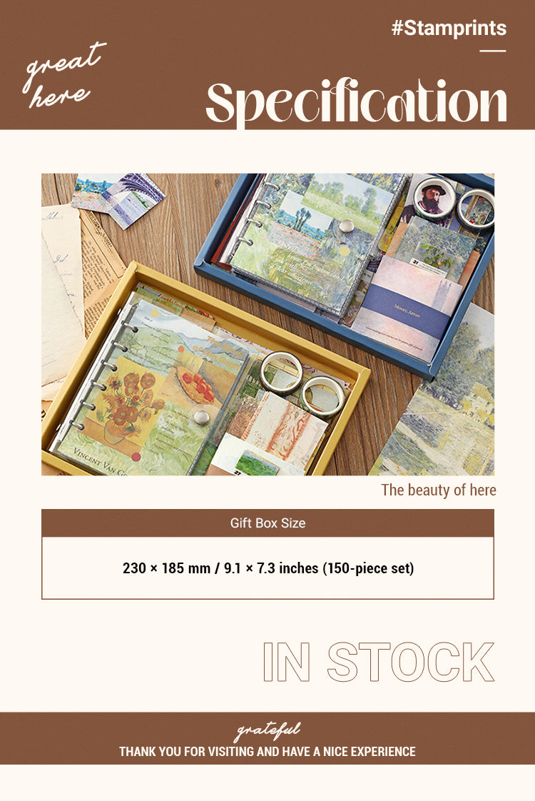 2Vintage European Style Simple Oil Painting Gift Box Journal Set
