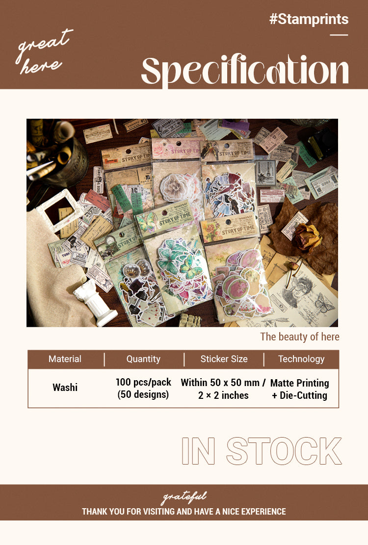2Vintage Washi Sticker - Tag, Flower, Lady, Bill, Furniture, Butterfly1