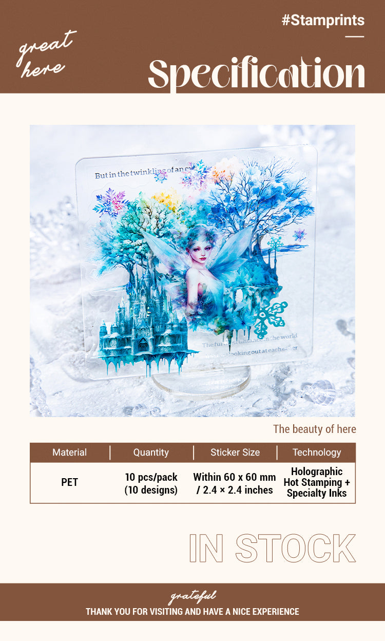 2Winter Ice and Snow Landscape PET Stickers - Castle, Snow, Window, House, Park1