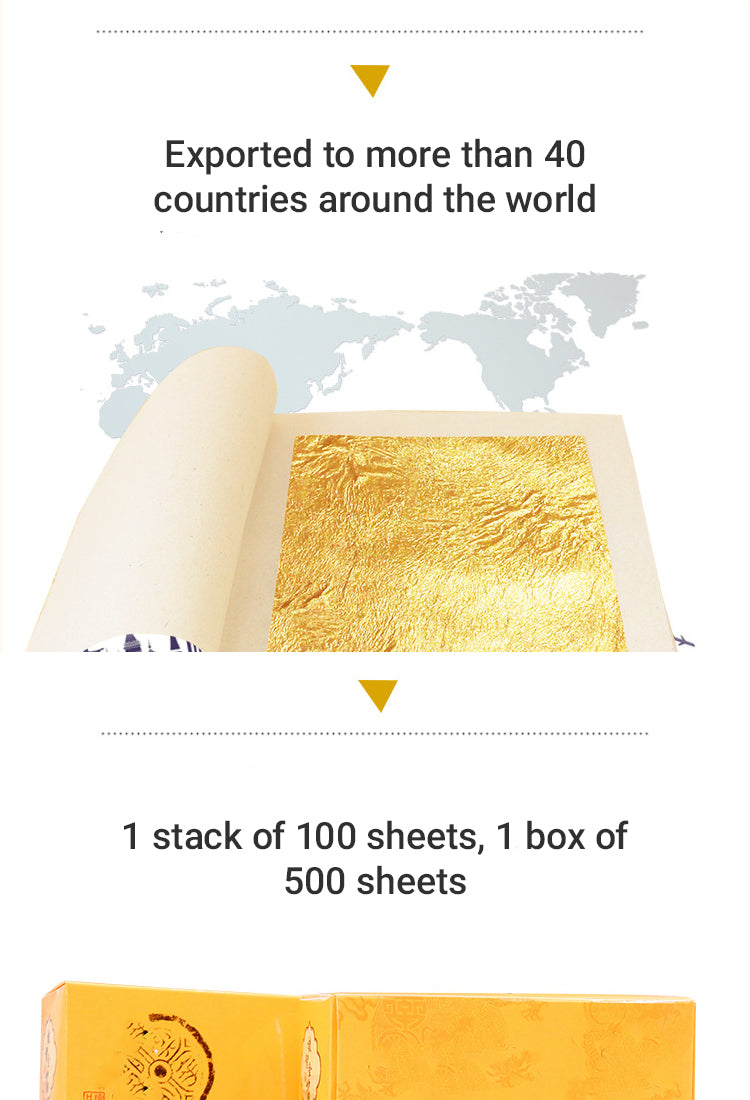 324K Pure Gold Paste Square Gold Leaf Sheets2