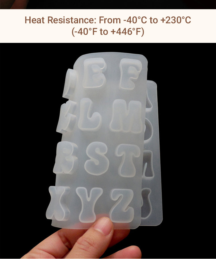 Silicon Mold - SILICOMOLDS - SILICONE ALPHABET MOLD FRONT POURING PLAIN-  URP202-RM Manufacturer from Mumbai