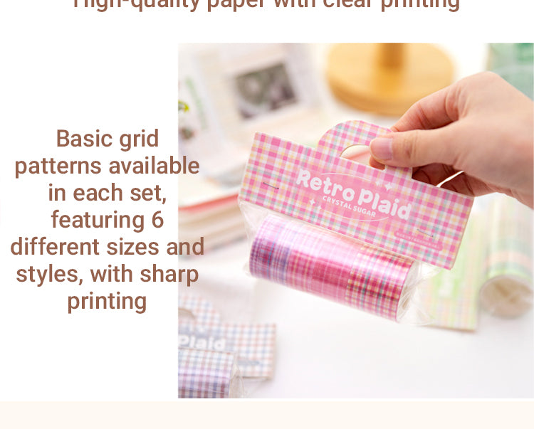 3Basic Plaid Washi Decorative Tape (6 Rolls)2