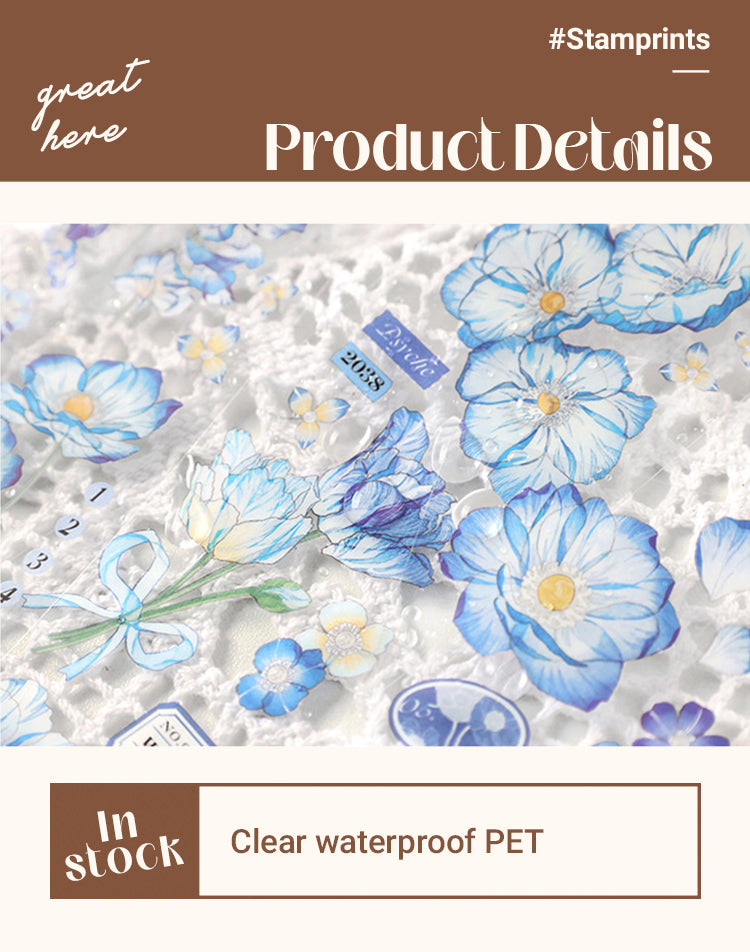 3Blooming Flower Clear PET Sticker1