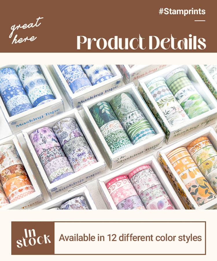 3Botanical Forest Flower Washi Tape Set (10 Rolls)1