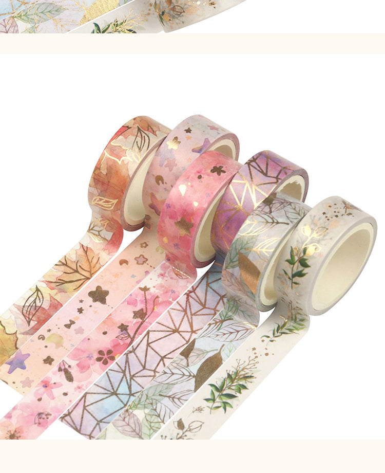 3Botanical Nature Theme Foil Stamped Washi Tape Set (6 Rolls)2