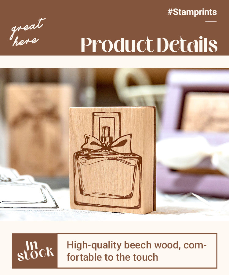 3Bottle's Light and Shadow Series Bottle Theme Wooden Rubber Stamp1