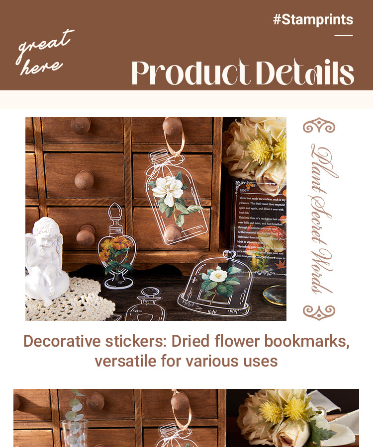 3Bottles Themed PET Stickers - Dessert, Little Prince, Travel, Flower, Butterfly, Plant1