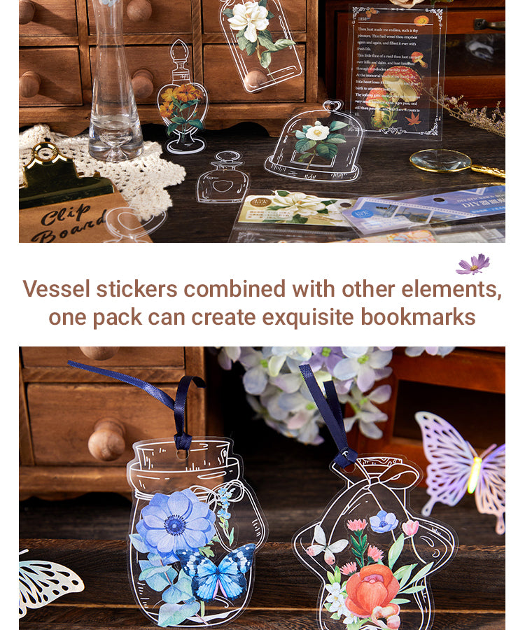 3Bottles Themed PET Stickers - Dessert, Little Prince, Travel, Flower, Butterfly, Plant2