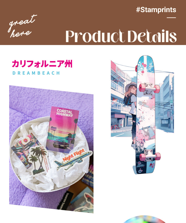 3CITYPOP Iridescent Sticker Pack-Japanese Anime, ACG1