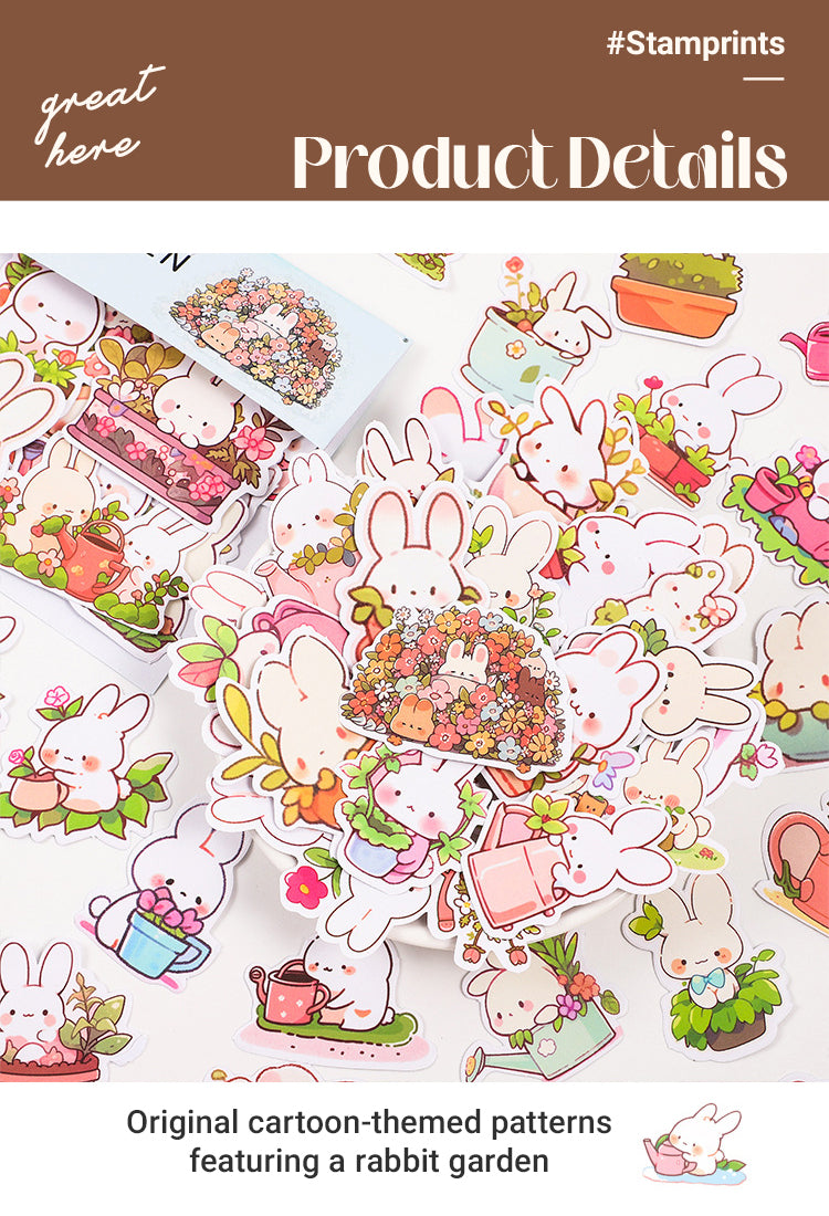 3Cartoon Rabbit Garden Stickers - 70PCS1