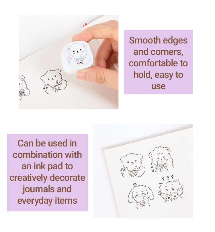 3Cat and Dog Cute Cartoon Animal Shaped Rubber Stamp2