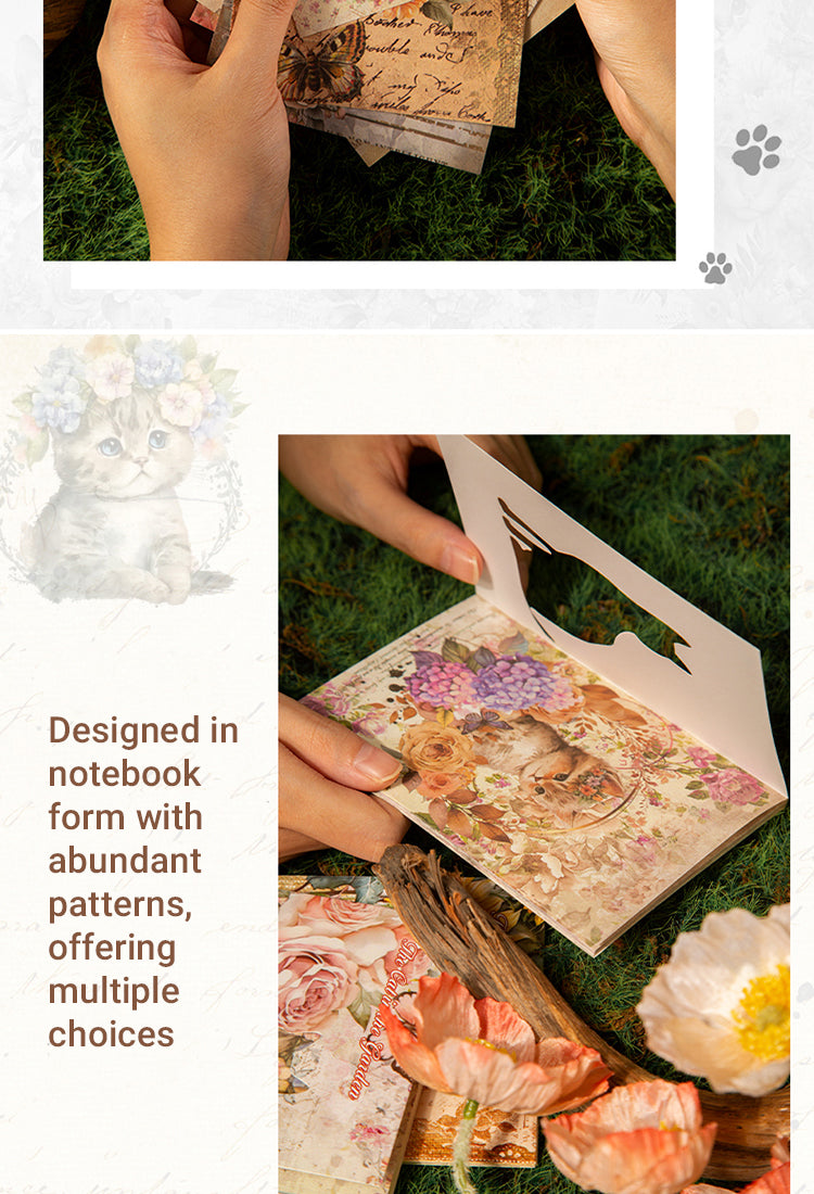 3Cat and Flower Scrapbook Paper3