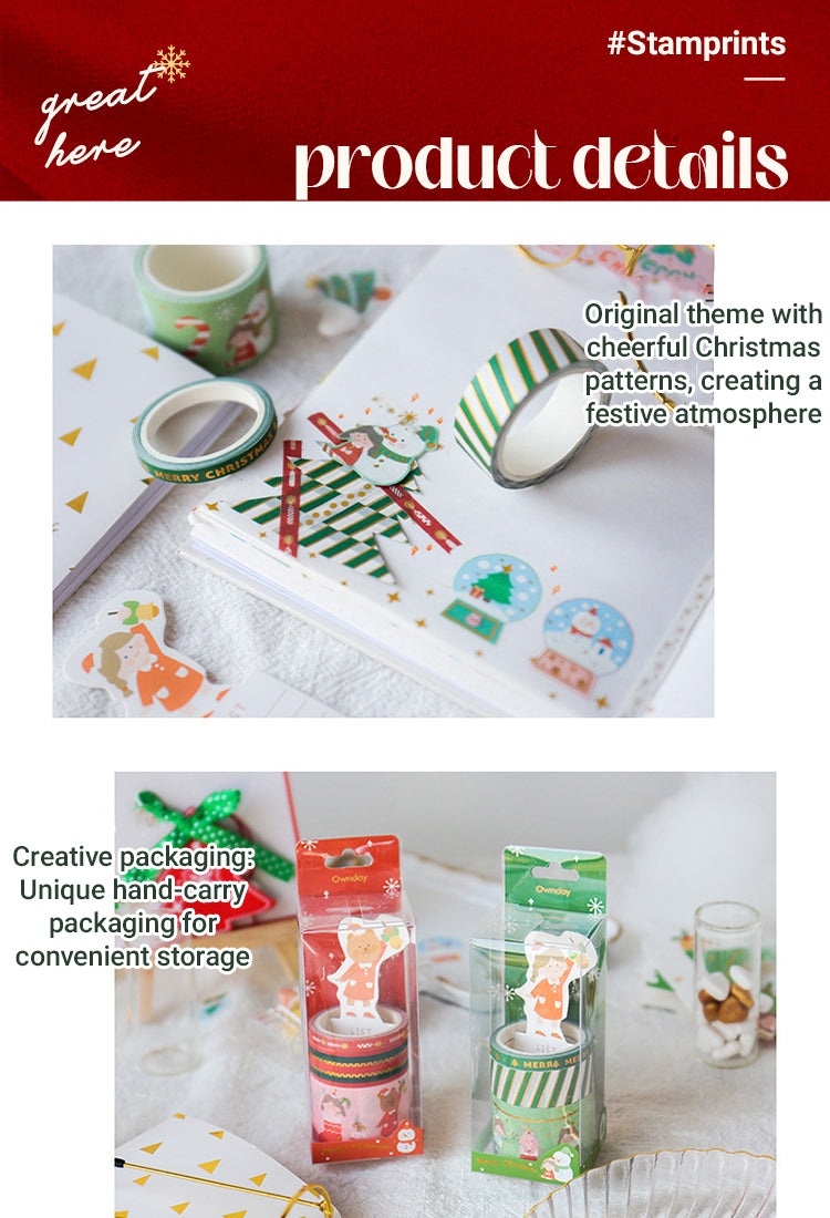 3Christmas Cartoon Foil Washi Tape Set (6 Rolls)1