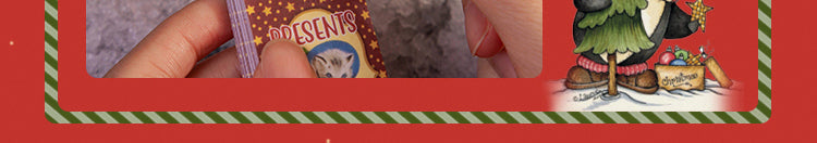 3Christmas Cartoon Long Washi Stickers - Tree, Girl, Poster, Snowscape, Santa Claus2