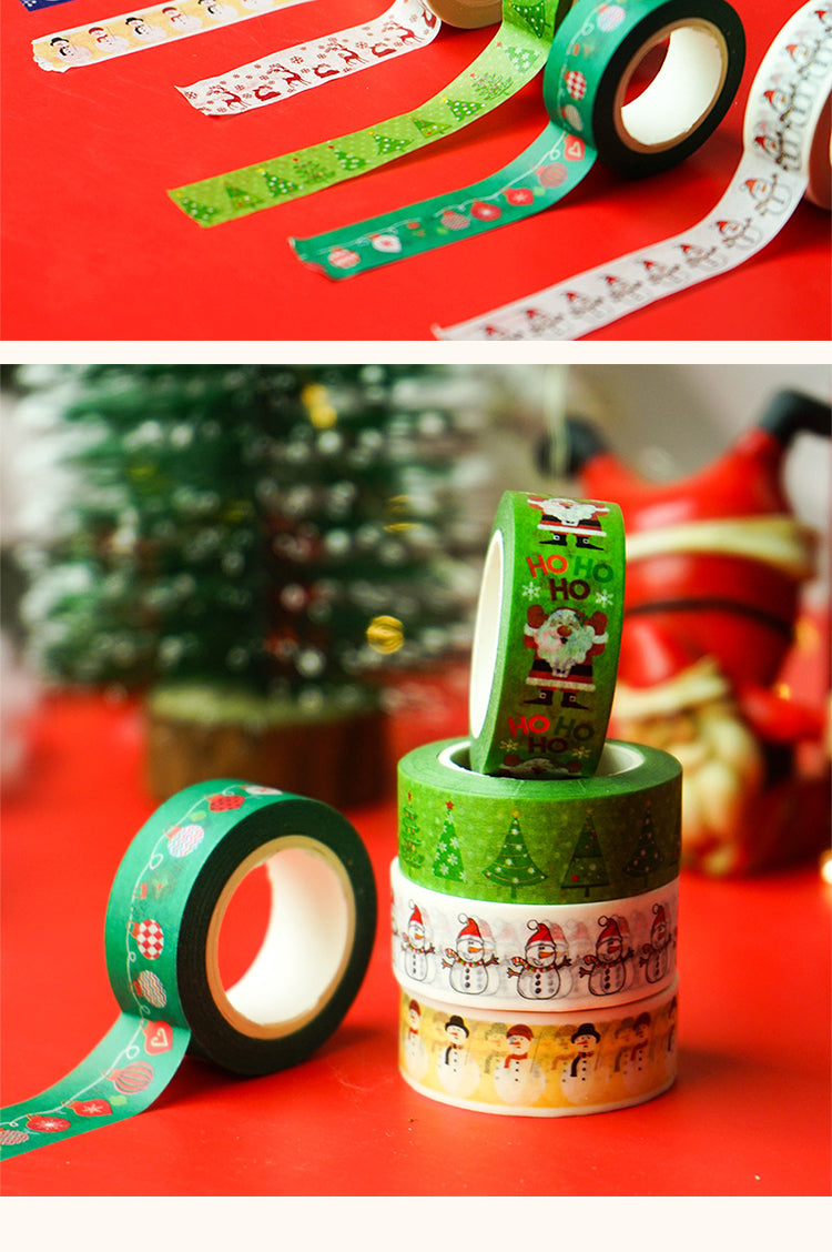 3Christmas Cartoon Washi Tape - Ornaments, Snowflake, Snowman, Tree, Words3