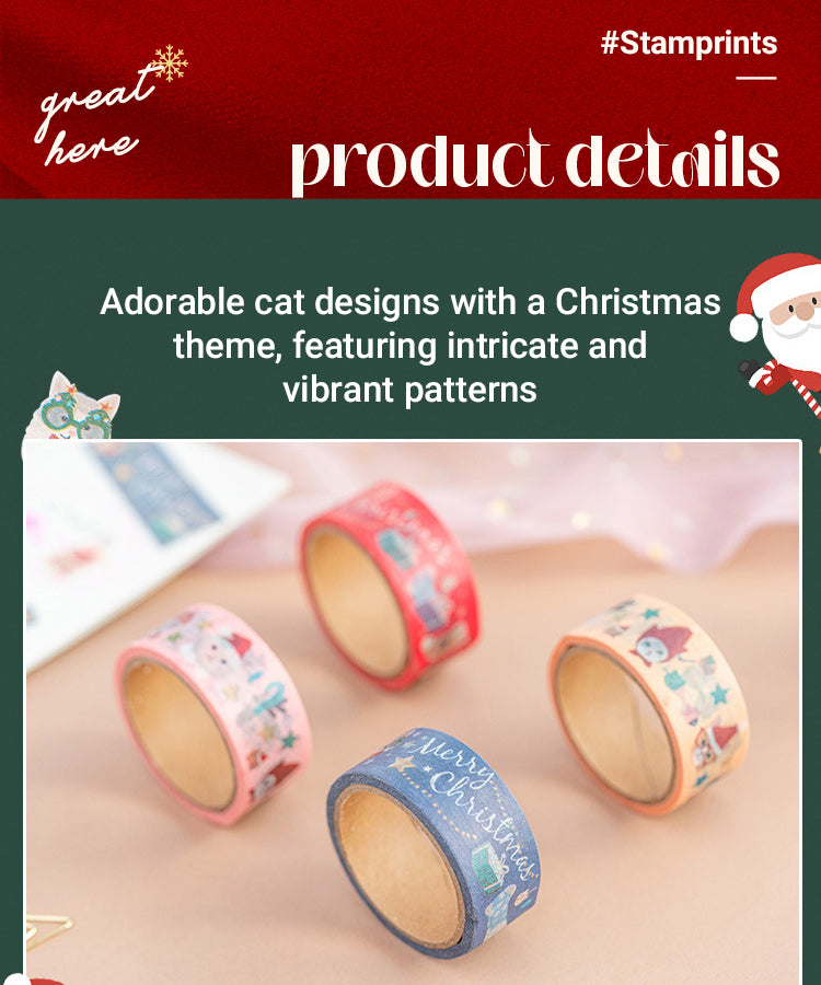 3Christmas Cat and Animal Washi Tape Set (4 Rolls)1