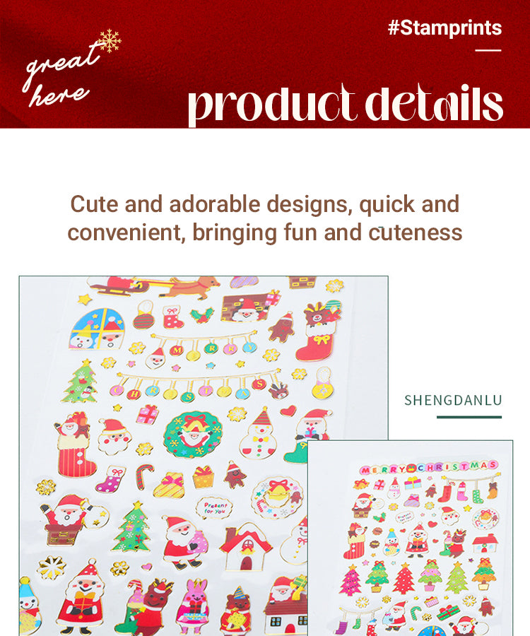 3Christmas Gold Foil Die-Cut Sticker Set of 10 Sheets1