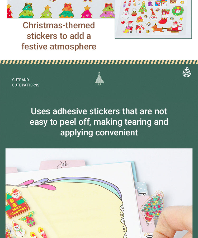 3Christmas Gold Foil Die-Cut Sticker Set of 10 Sheets2