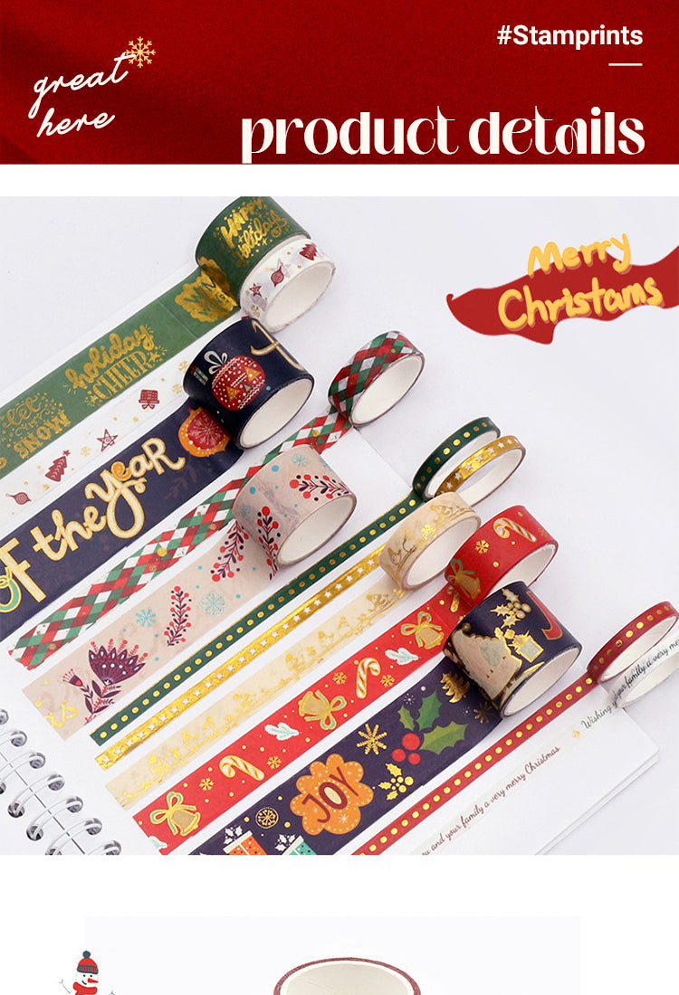 3Christmas Hot Stamping Gold Washi Tape Set (20 Rolls)1