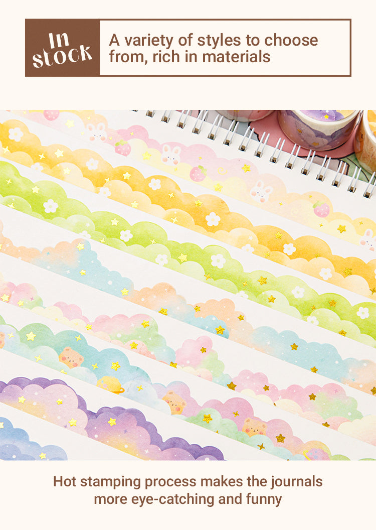 3Cloud Hot Stamping Washi Tape - Rabbit, Bear, Heart, Moon, Star2