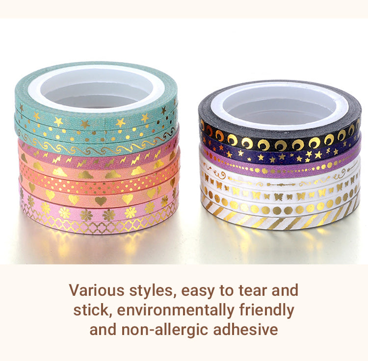 Metallic Washi Tape, Abstract Print Foil Washi Tape, Hippie Tie Dye Washi  Tape, Full Roll CWWTS-10 