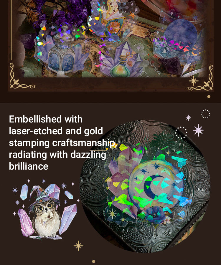 3Crystal PET Stickers - Moon, Butterfly, Bottle, Magic, Flower2
